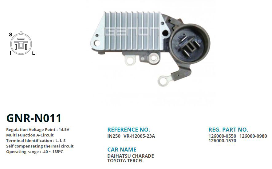 ALTERNATOR KONJEKTOR 12V DAIHATSU CHARADE / TOYOTA 57.5MM (L, I, S)