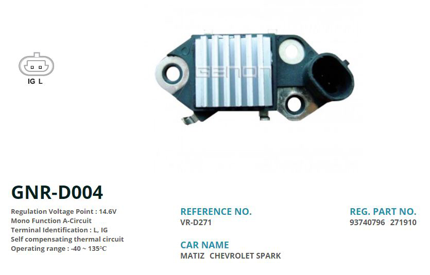 ALTERNATOR KONJEKTOR 12V DAEWOO MATIZ 65 AMP 2 FIS (L, IG)