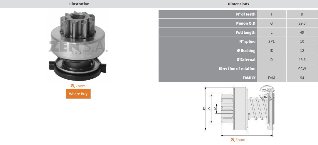 MARS DISLISI 9 DIS LOMBARDINI / PANCAR MOTOR (CCW)