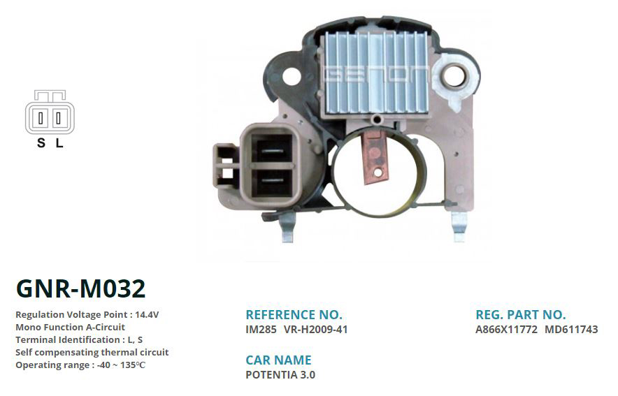 ALTERNATOR KONJEKTOR 12V HYUNDAI SONATA / KIA / MITSUBISHI GALANT (L, S)