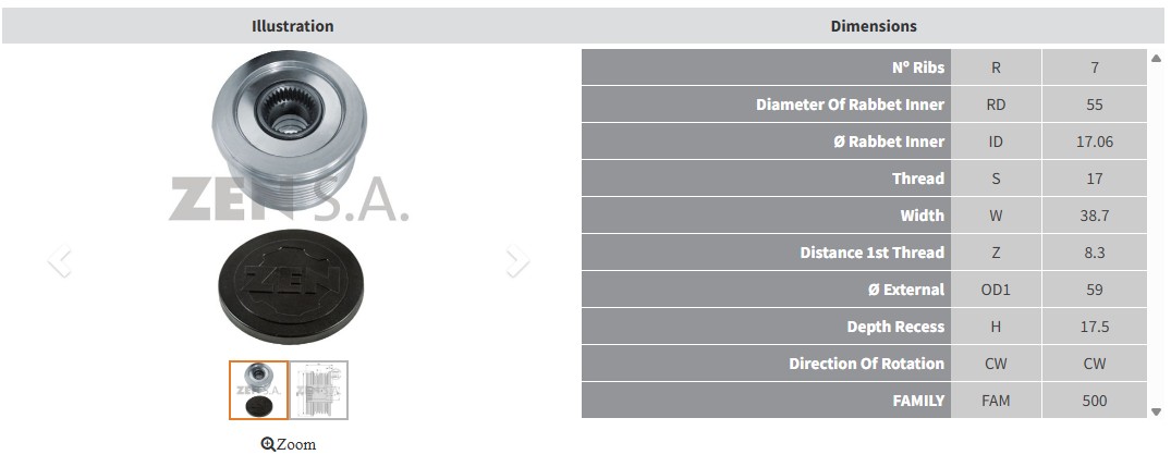 ALTERNATOR KASNAK NISSAN PATHFINDER - NAVARA 3.0 DCI - QASHQAI 1.6 / INFINITY QX70 3.0 D (7 KANAL)