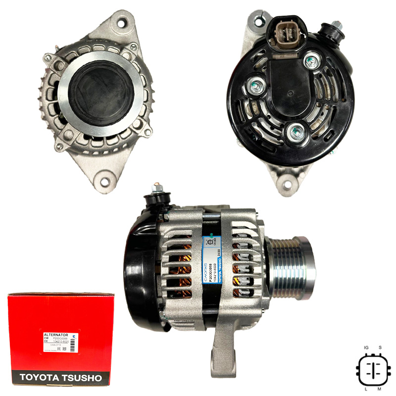 ALTERNATOR (TOYOTA TSUSHO) 12V 80 AMP TOYOTA HIACE 2.5 D-4D - HILUX 2.5 D-4D - 3.0D - LAND CRUISER 3.0 D-4D (10