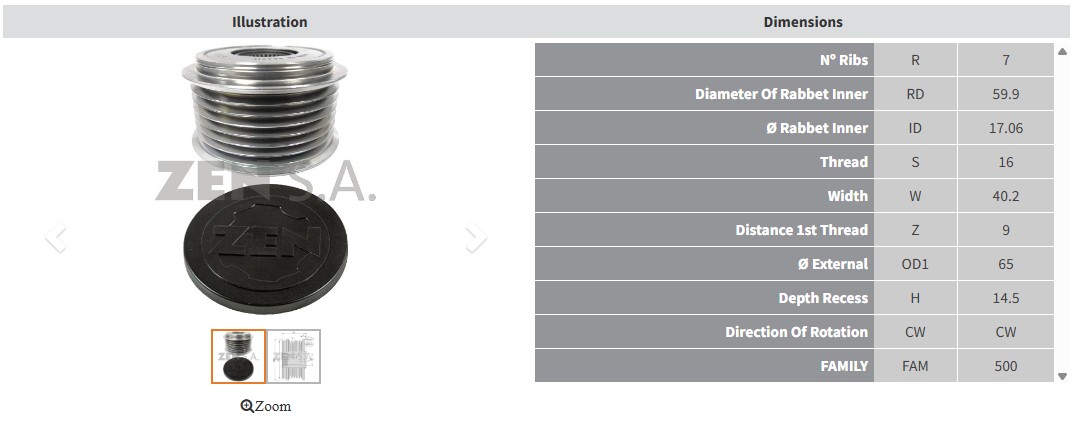 ALTERNATOR KASNAK HYUNDAI H1 - STAREX 2.5 CRDI / KIA BONGO 2.5 D (7 KANAL)