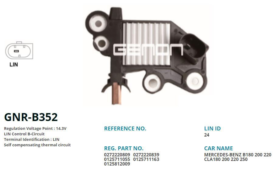 ALTERNATOR KONJEKTOR 12V MERCEDES A160 - C180 1.6 - E200 - E250 2.0 (LIN)