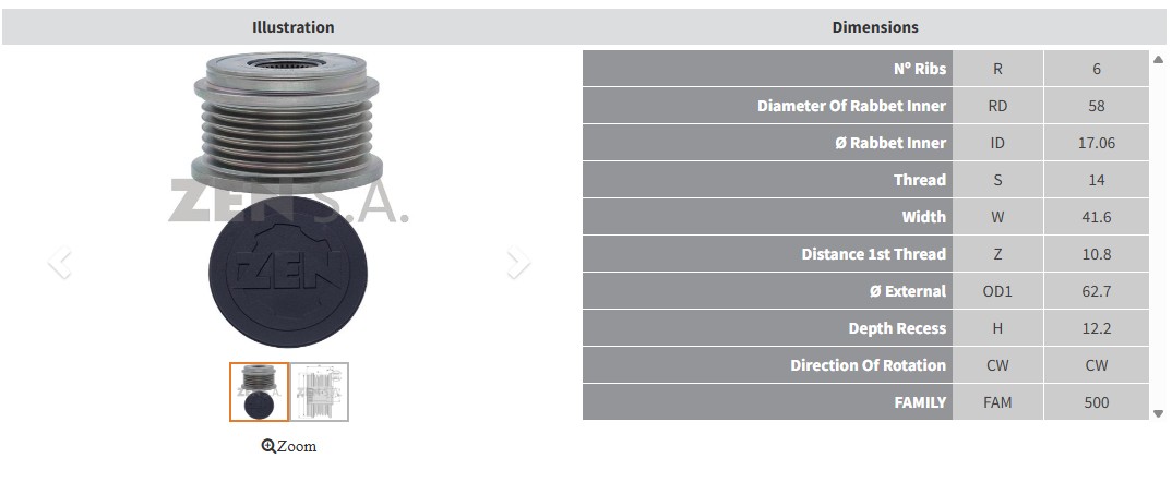 ALTERNATOR KASNAK TOYOTA YARIS - AURIS - COROLLA 1.4 D - 4D (6 KANAL)