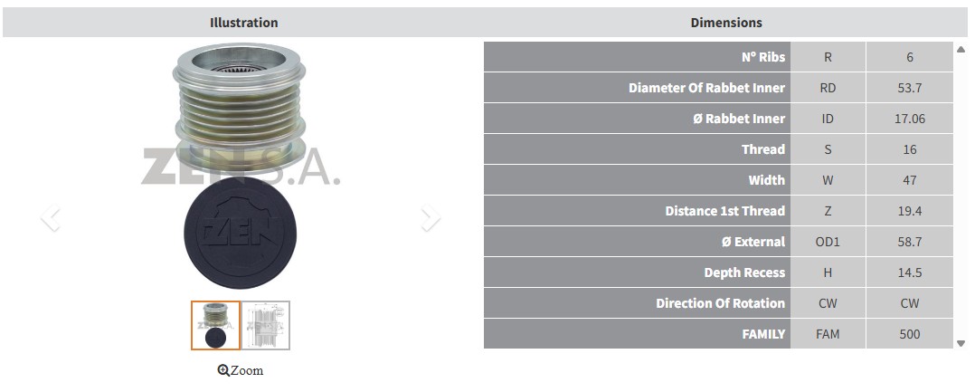 ALTERNATOR KASNAK MERCEDES CLS - E 320 - E 400 - GL 400 - GLE 320 3.0 (6 KANAL)