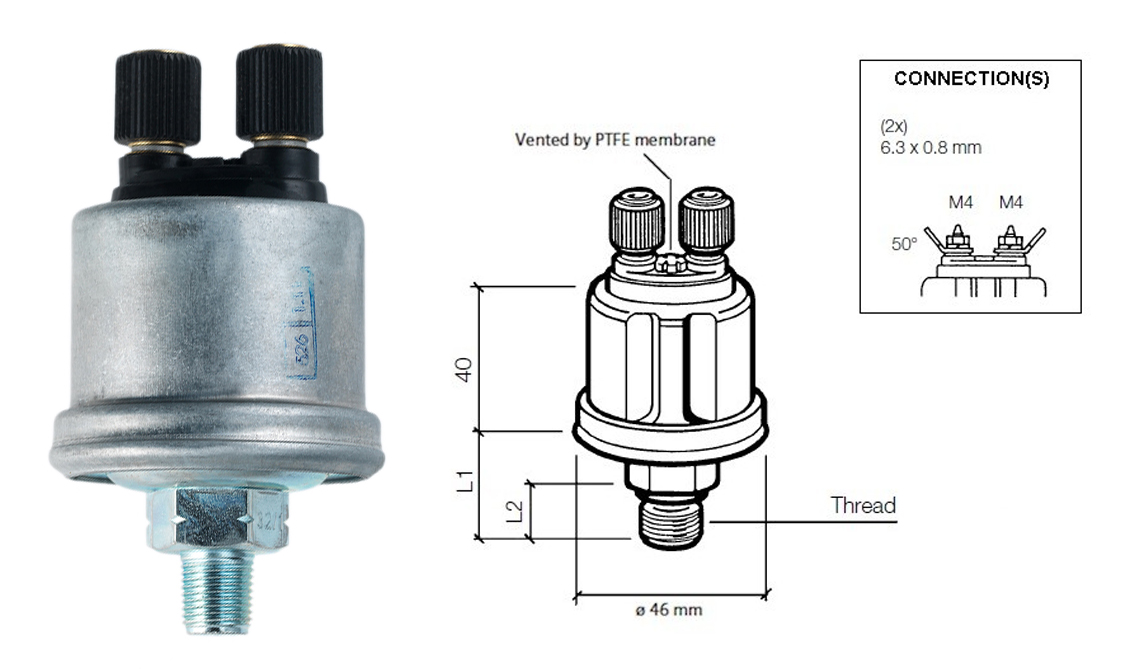 YAG BASINC MUSURU 5 BAR / 72.5 PSI / L1.Ø19.5MM L2.Ø11MM / 1/8 – 27 NPTF