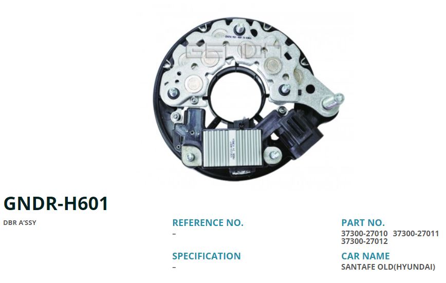 ALTERNATOR DIOT TABLASI 12V HYUNDAI ELENTRA - SANTA FE 2.0 CRDI (RECTIFIER+REGULATOR) (UWA-3690)