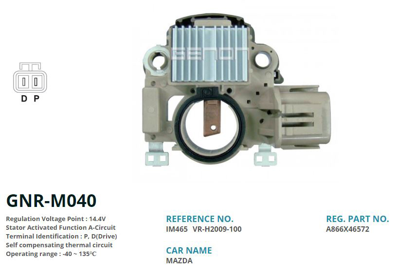 ALTERNATOR KONJEKTOR 12V MAZDA 6 / MPV 215 00-02 MEKSEFELI (P, D(DRIVE))