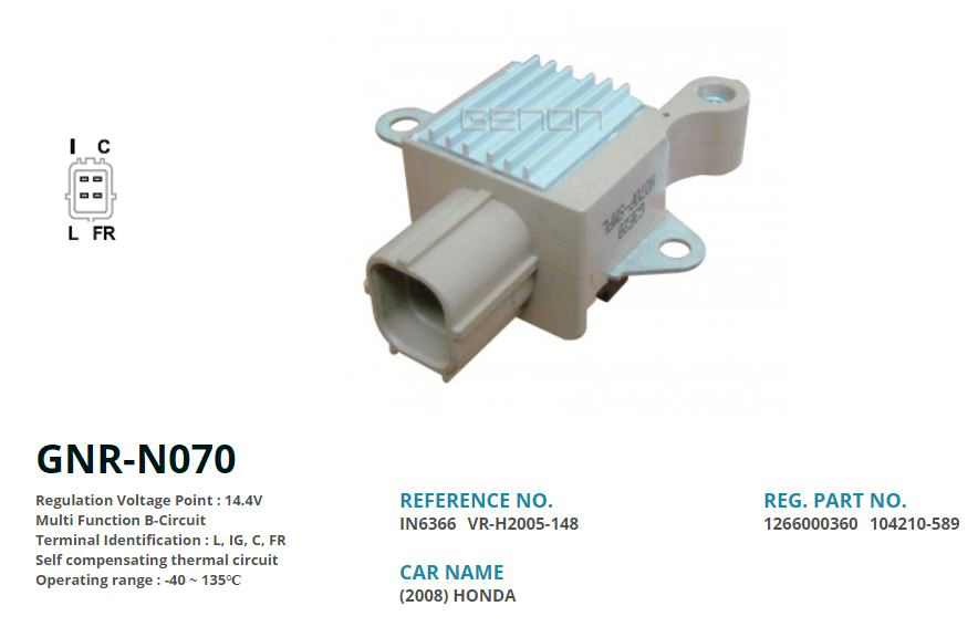 ALTERNATOR KONJEKTOR 12V HONDA (2008) (L, IG, C, FR)