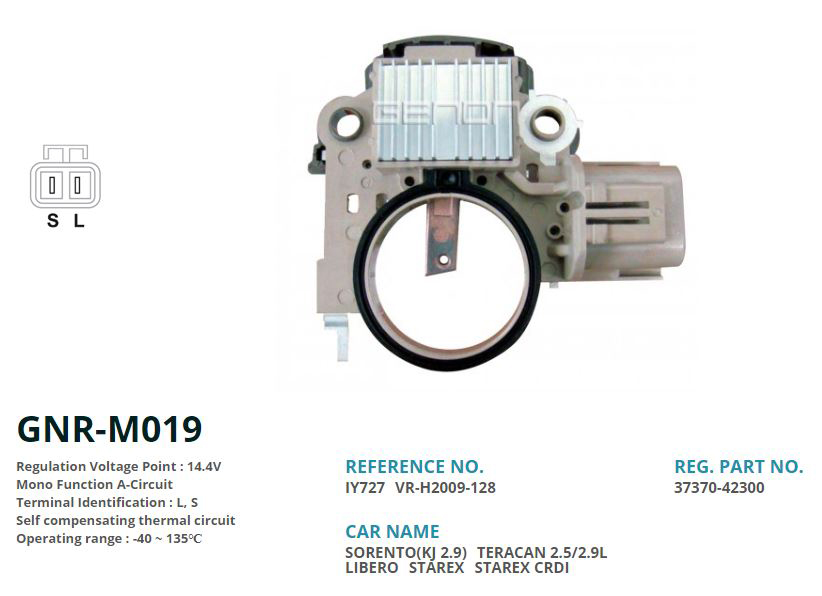 ALTERNATOR KONJEKTOR 12V HYUNDAI STAREX CRDI (TERS FIS) YENI MODEL 110 AMP ALT. (L, S)