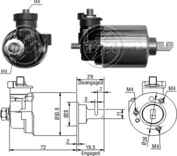 MARS OTOMATIGI 12V HONDA CIVIC Y.M. / 1416 (KISA PISTON)