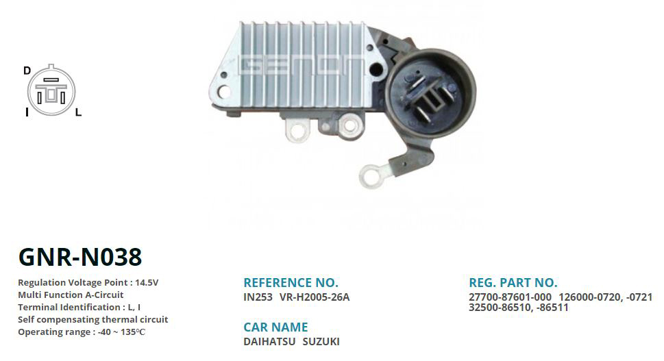 ALTERNATOR KONJEKTOR 12V SUZUKI SAMURAI - SWIFT - ALTO / DAIHATSU (L, I)