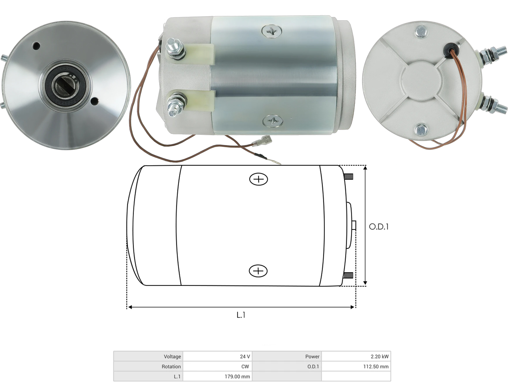 DC MOTOR 24V 2,2 KW 2600 DEVIR (DONUS YONU SAG)