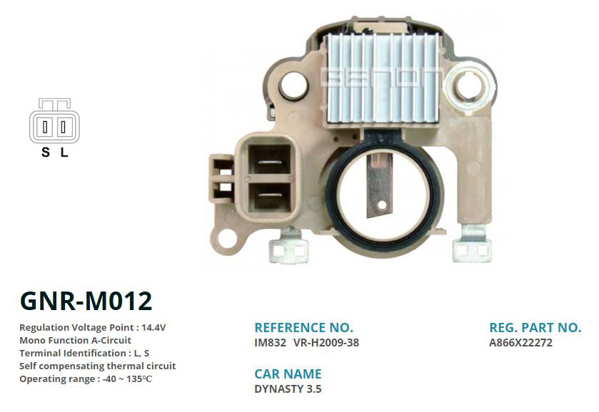 ALTERNATOR KONJEKTOR 12V MITSUBISHI PAJERO - COLT - LANCER - GALANT / CLARK FORKLIFT / PROTON (L, S)