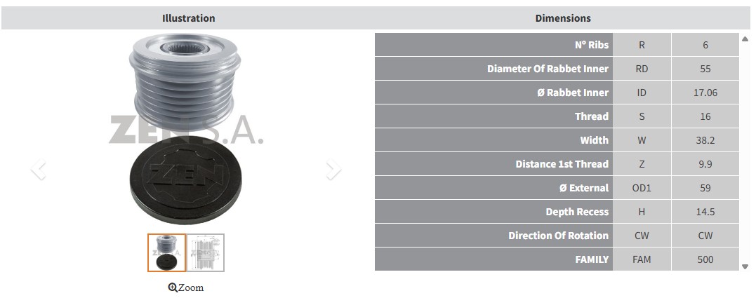 ALTERNATOR KASNAK HYUNDAI SANTA FE - TUCSON 2.0 CRDI / KIA SORENTO 2.0 CRDI (6 KANAL)