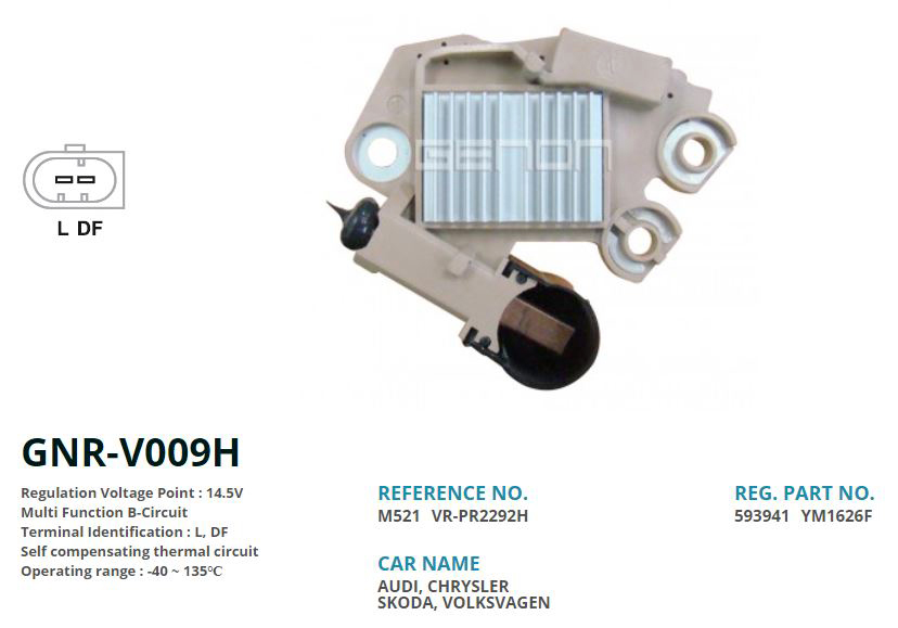 ALTERNATOR KONJEKTOR 12V AUDI / CHRYSLER / SKODA / VOLKSWAGEN (L, DF)