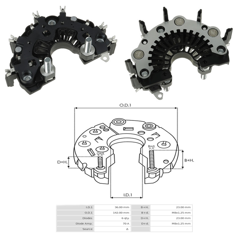 ALTERNATOR DIOT TABLASI 24V 120 AMP IVECO EUROCARGO / TEMSA OTOBUS (AVI147S3108HD) (UWA-3937 - ASR-A9900)