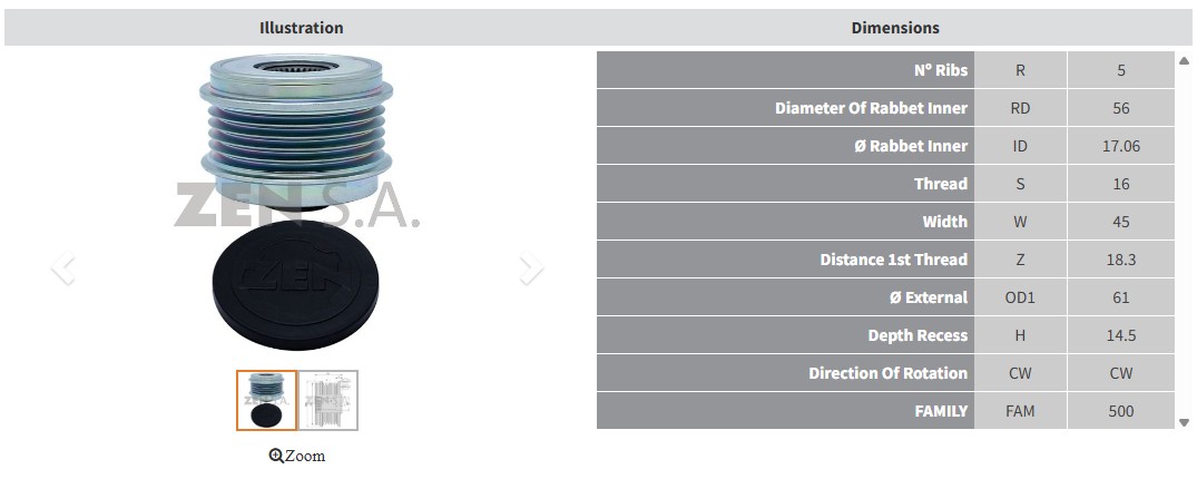 ALTERNATOR KASNAK HYUNDAI I30 1.6 CRDI - IX20 1.4 CRDI - 1.6 CRDI / KIA CEED - VENGA 1.6 CRDI (5 KANAL)