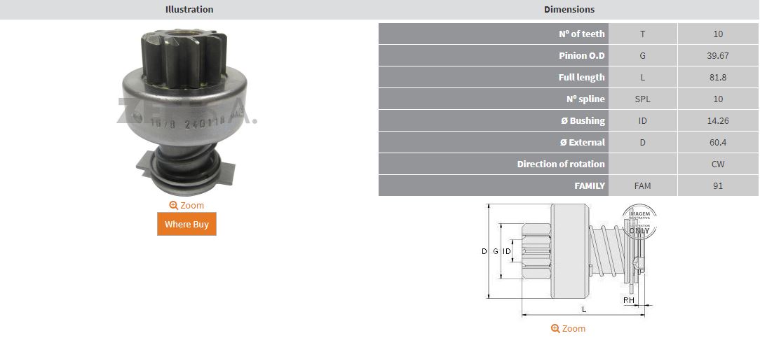 MARS DISLISI 10 DIS NEW HOLLAND / CASE / JCB / CUMMINS 4045T-4048T (16.902.379 - 16.902.382)