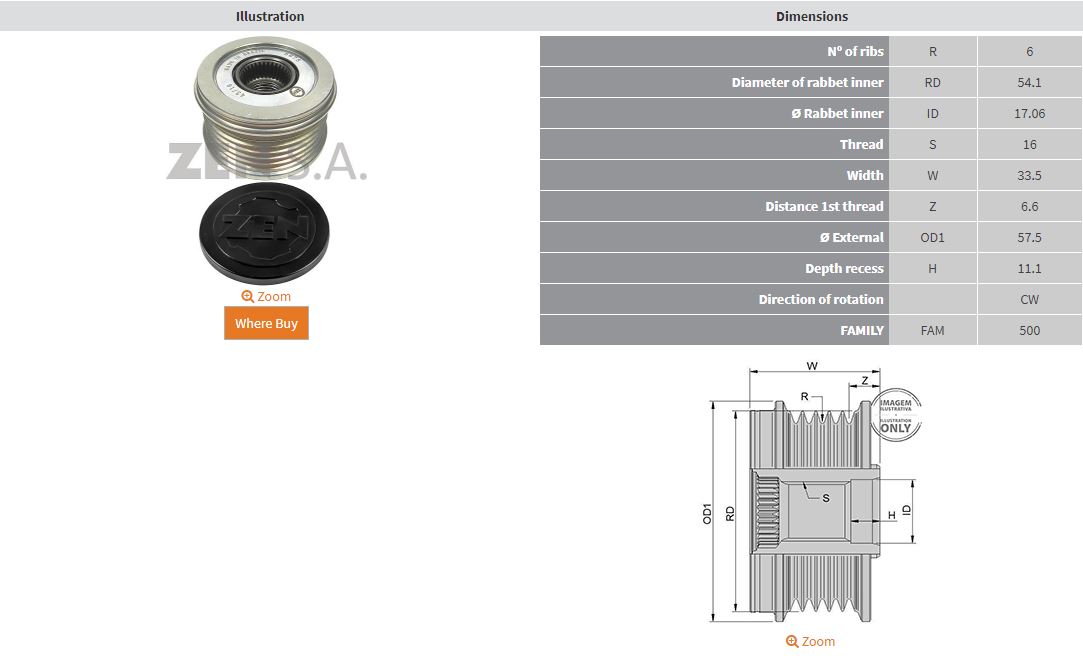 ALTERNATOR KASNAK CITROEN BERLINGO - C3 - JUMPER - XSARA PICASSO / PEUGEOT 206 - 407 - 607 - BOXER (6 KANAL)