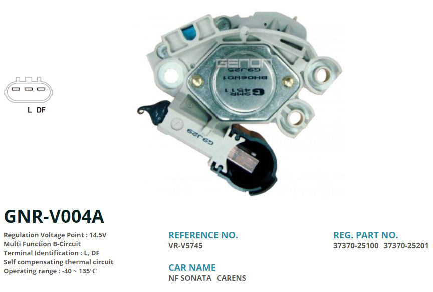 ALTERNATOR KONJEKTOR 12V KOREA HYUNDAI SONATA YENI MODEL2005---> / KIA OPTIMA 90 AMP / 110 AMP 3 FIS (L, DF)