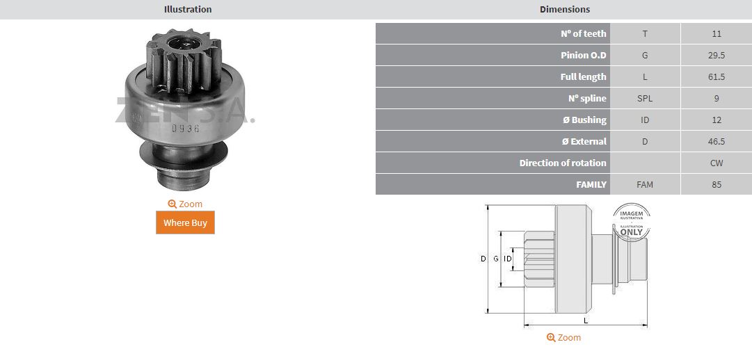 MARS DISLISI 11 DIS PEUGEOT 405 - 504 - 505 - 604 DIZEL