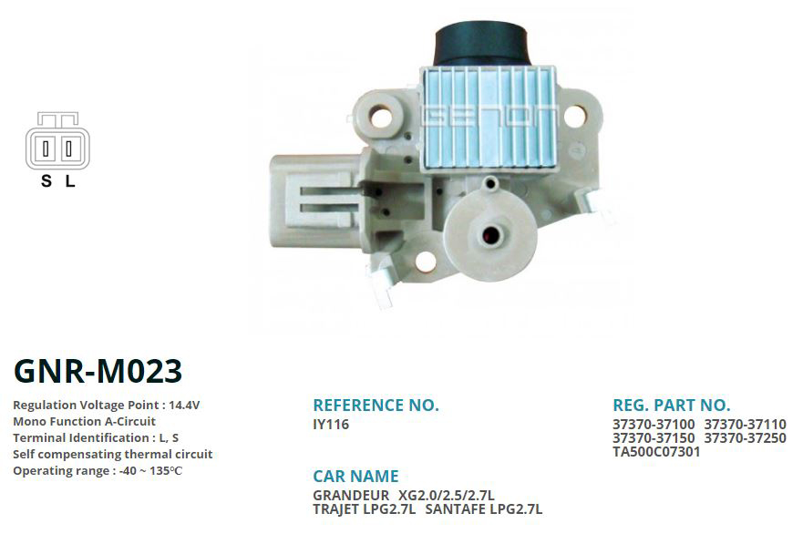 ALTERNATOR KONJEKTOR 12V HYUNDAI SONATA - COUPE - SANTA-FE (L, S)