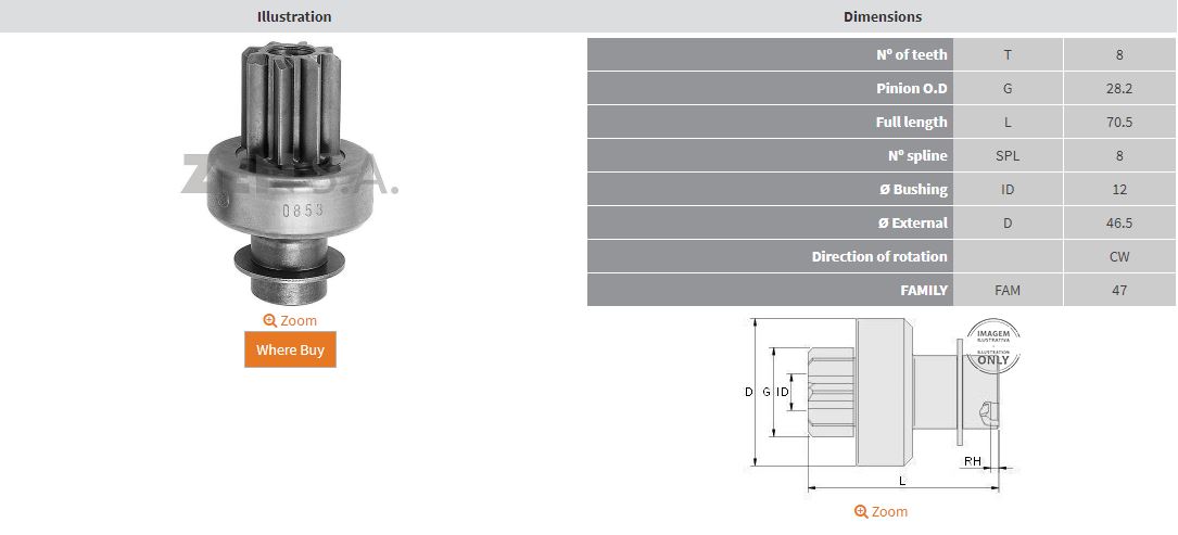 MARS DISLISI 8 DIS NISSAN 310 L4 - A12 - A15 - F10 L4 - FORKLIFT