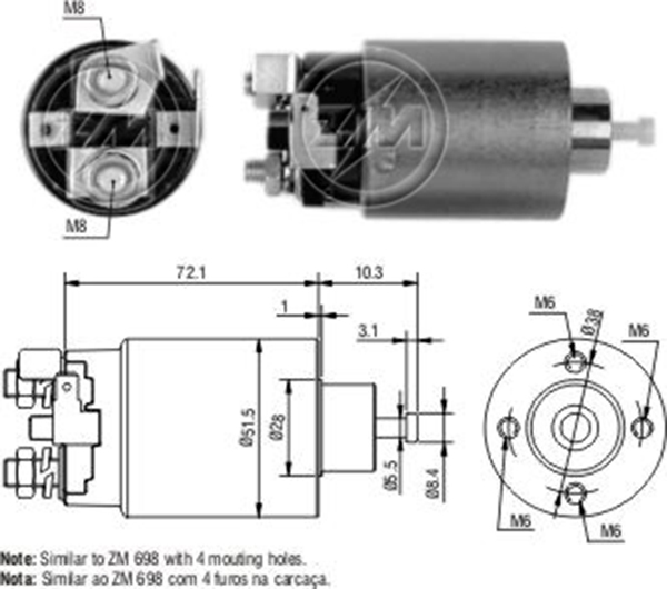 MARS OTOMATIGI 12V MITSUBISHI L300 YENI MODEL / HYUNDAI ACCENT / MAZDA 323 (TEK FISLI YAN - 4 DELIK) (SMI-4698)