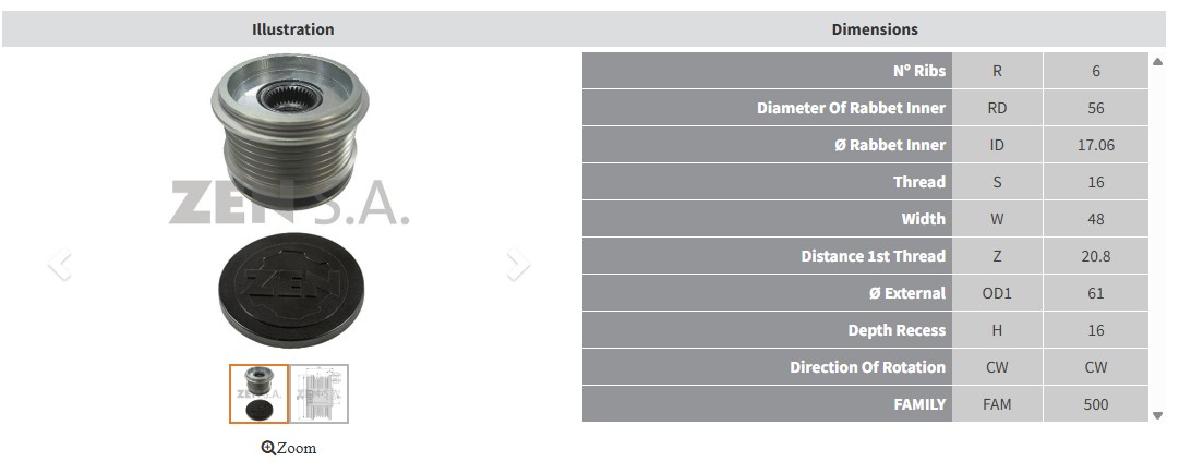 ALTERNATOR KASNAK AUDI A4 1.6 - 1.8 TFSI / SEAT ALTEA - LEON 1.8 - 2.0 TFSI / SKODA SUPERB 1.8 - 2.0 TSI / VOLKSWAGEN