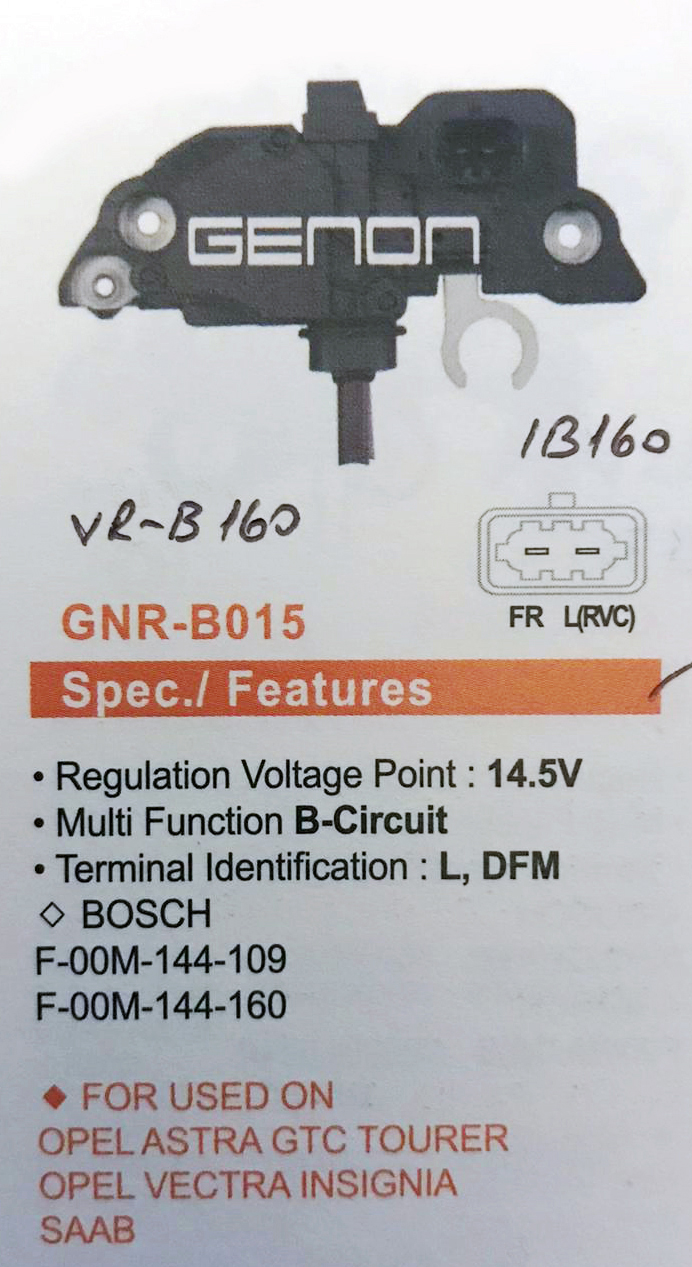 ALTERNATOR KONJEKTOR 12V OPEL VECRA C - ZAFIRA 1.9 CDTI / SAAB 9-3 1.9 TID - 1.9 TTID 140 AMP (L. DFM)