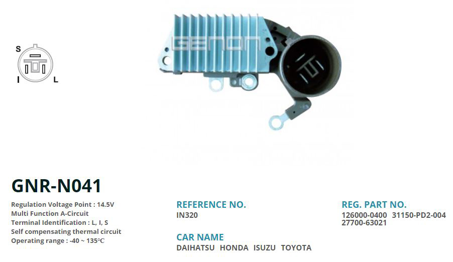 ALTERNATOR KONJEKTOR 12V TOYOTA COROLLA - CORONA - CAMRY - HI-LUX 2.4 TD - HI-ACE - RAV4 / HONDA ACCORD - CIVIC (L, I, S)