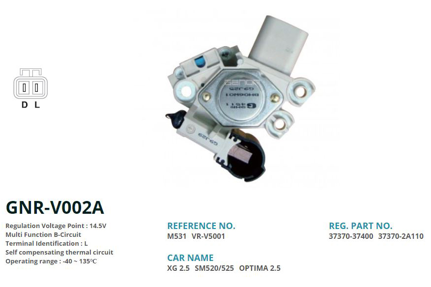 ALTERNATOR KONJEKTOR 12V KOREA HYUNDAI SANTA-FE / SONATA 110 AMP 2 FIS (L)