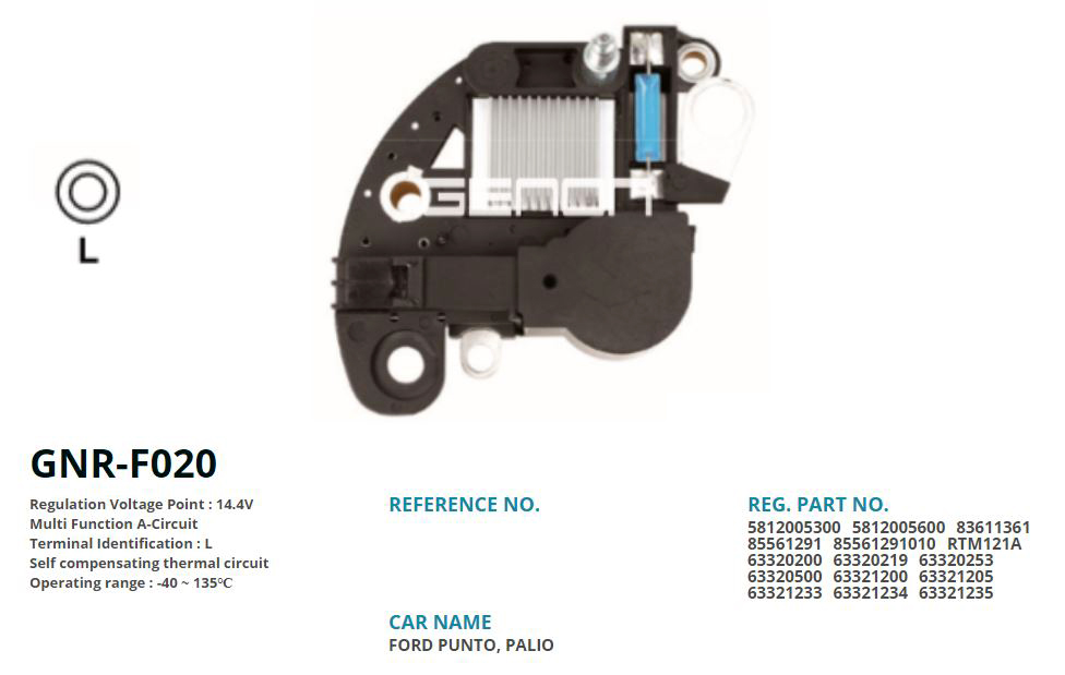 ALTERNATOR KONJEKTOR 12V FIAT LINEA - PUNTO - PALIO - BRAVO -STILO - DOBLO / ALFA ROMEO / LANCIA / OPEL (L)