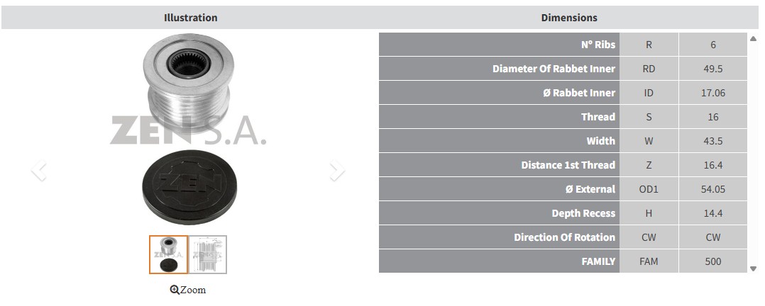 ALTERNATOR KASNAK CITROEN C3 1.4 - C4 - C5 1.6 / PEUGEOT 207 - 3008 - 5008 1.6 / MINI COOPER 1.6 / RENAULT TALISMAN 2.