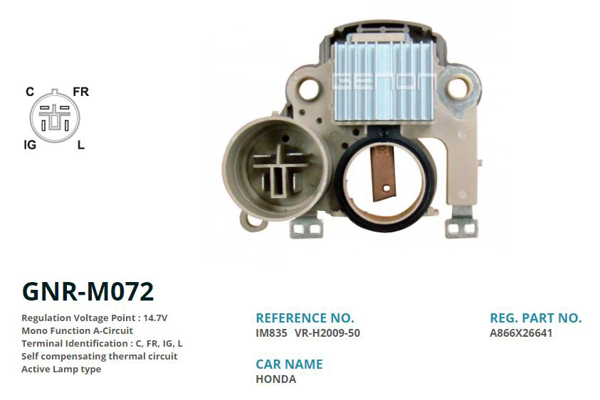 ALTERNATOR KONJEKTOR 12V HONDA CIVIC (C, FR, IG, L)