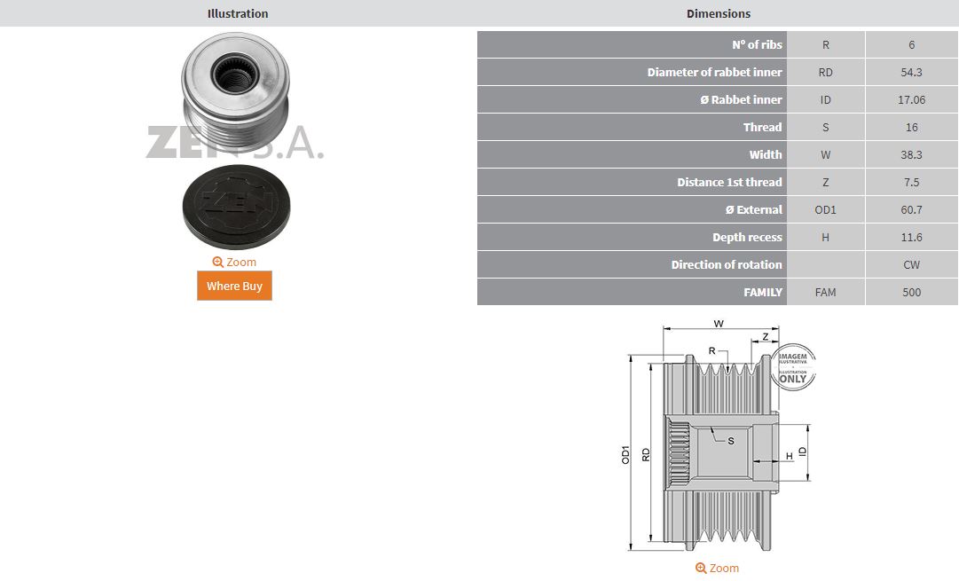 ALTERNATOR KASNAK CITROEN / FIAT / FORD / LANCIA / LAND ROVER FREELANDER / MINI / PEUGEOT HDI MOTOR / VOLVO (6 KANAL)