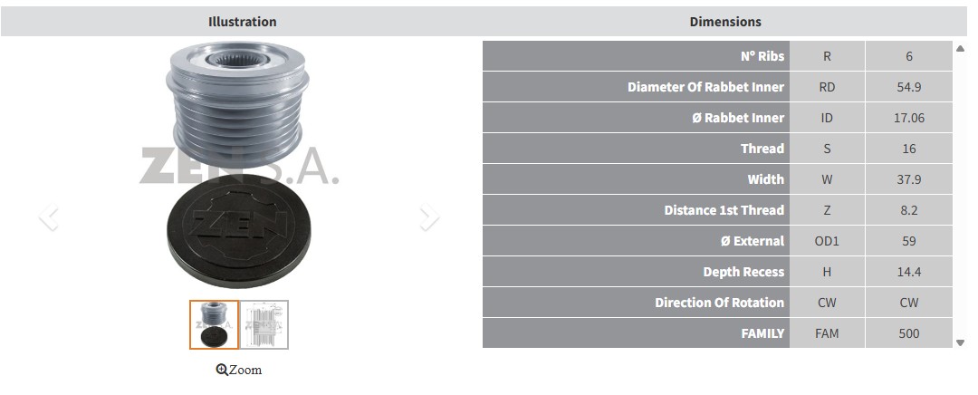 ALTERNATOR KASNAK FIAT DUCATO 3.0 JTD / VOLKSWAGEN CRAFTER - TRANSPORTER 2.0 TDI / LAND ROVER FREELANDER 2.2 TD4 (6 KA