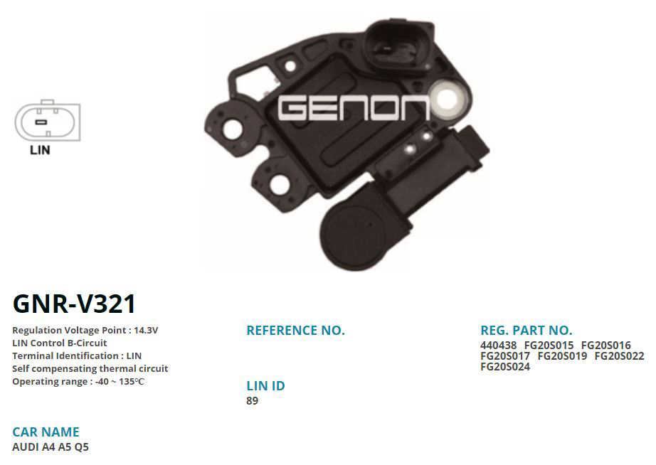 ALTERNATOR KONJEKTOR 12V AUDI A4 - A5 - A6 - A7 - Q5 / PORSCHE MACAN (LIN)