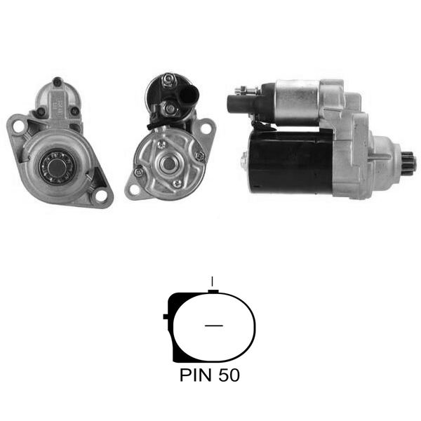 MARS MOTORU 12V 1,0 KW 10 DIS (CCW) AUDI A3 1.6 / SEAT 1.6-2.0 / SKODA OCTAVIA 1.6 / VOLKSWAGEN 1.6 (D6GS13)