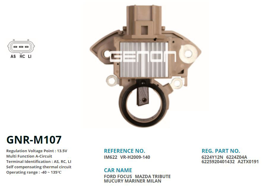 ALTERNATOR KONJEKTOR 12V FORD FOCUS - MONDEO 2.0 TDCI - TRANSIT CONNECT (AS, RC, LI)