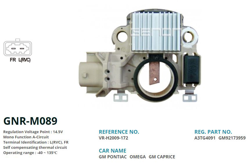 ALTERNATOR KONJEKTOR 12V GM PONTIAC - OMEGA - GM CAPRICE (A3TG4091) (L(RVC), FR)