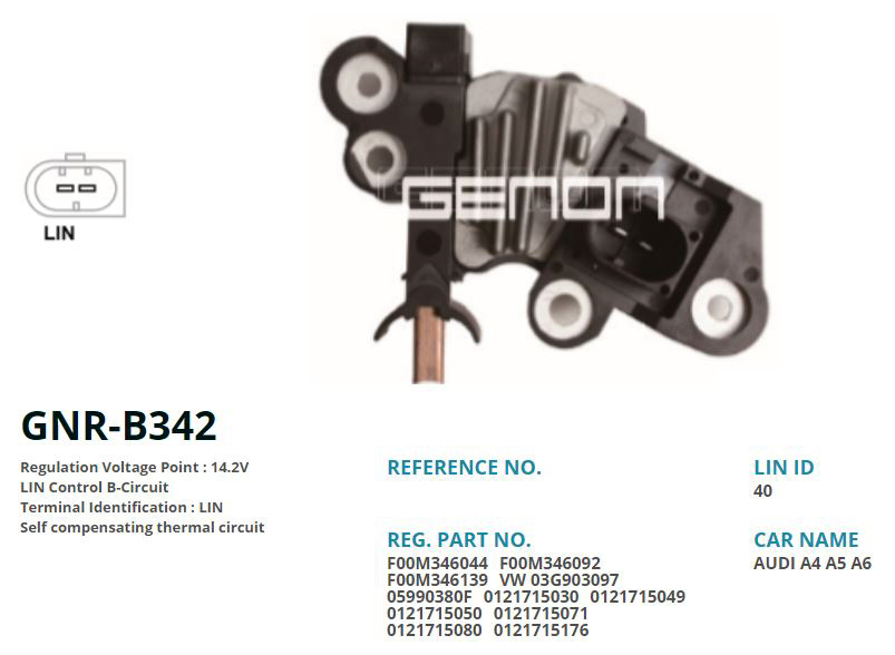 ALTERNATOR KONJEKTOR 12V AUDI A6 - Q7 / SEAT ALHAMBRA / SKODA SUPERB / VOLKSWAGEN PASSAT (LIN)