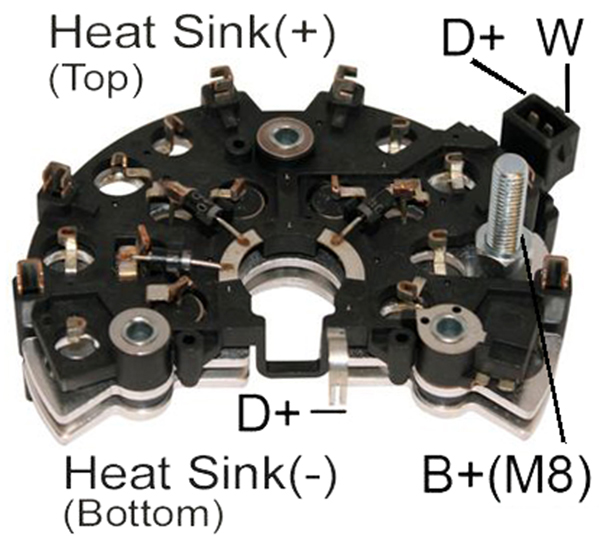 ALTERNATOR DIOT TABLASI SKODA OCTAVIA 1 - 9 TDI / VOLKSWAGEN SHARAN 1 - 9 TDI KLIMALI BOSCH:1127319572 122MM