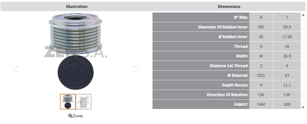 ALTERNATOR KASNAK NISSAN NAVARA 2.5 D (7 KANAL)