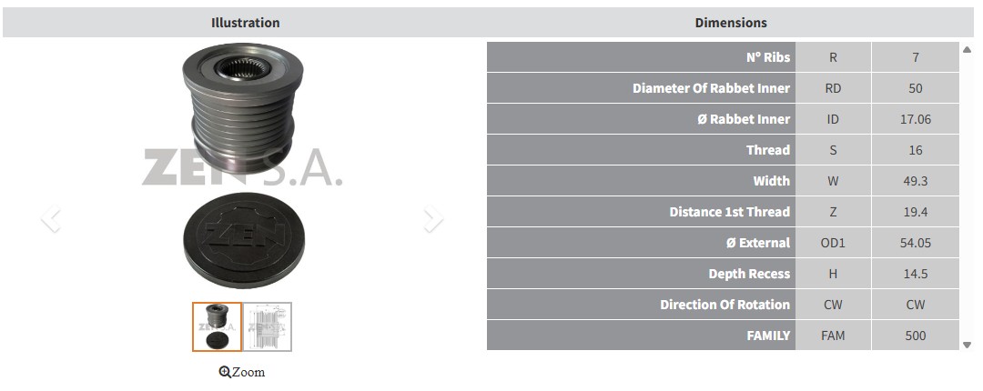 ALTERNATOR KASNAK MERCEDES E 280 - E 320 - GL 320 - ML320 - ML350 - SPRINTER 3.0 CDI / JEEP GRAND CHEROKEE 3.0 CRD (7