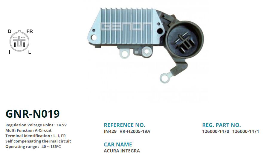 ALTERNATOR KONJEKTOR 12V HONDA 4 FIS 63.5MM (L, I, FR)