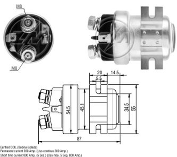 MARS OTOMATIGI 12V 200 AMPER UNIVERSAL TIP ARA OTOMATIK (SUN-0403)