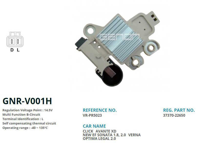 ALTERNATOR KONJEKTOR 12V KOREA HYUNDAI ACCENT YENI MODEL. 90 AMP YENI VERSIYON (GNR-V001A UYUMLU) (L)